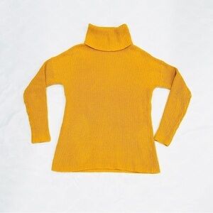 Halogen Mustard Yellow Chunky Turtleneck Sweater